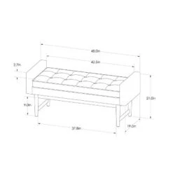Verken Mid Century Modern Settee Bench - Project 62™ Gray -Ottomans Official Shop unnamed file 545