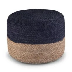 Maron Contemporary Round Pouf Pink/Natural - WyndenHall -Ottomans Official Shop unnamed file 5451