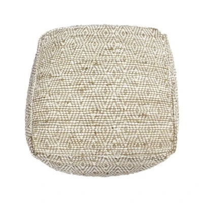 Abella Handcrafted Boho Large Fabric Rectangular Pouf Ivory/Beige - Christopher Knight Home 2 Abella Handcrafted Boho Large Fabric Rectangular Pouf Ivory/Beige - Christopher Knight Home
