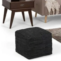 Garcia Square Pouf - WyndenHall Black