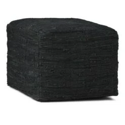 Garcia Square Pouf - WyndenHall Black -Ottomans Official Shop unnamed file 5468