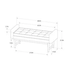 Verken Mid Century Modern Settee Bench - Project 62™ Gray -Ottomans Official Shop unnamed file 547