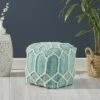 Bluesage Moroccan Inspired Ottoman Pouf Aqua/Ivory - Christopher Knight Home -Ottomans Official Shop unnamed file 5472