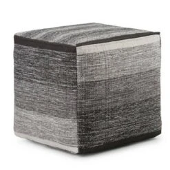 Frances Cube Pouf - WyndenHall Patterned Gray Melange -Ottomans Official Shop unnamed file 5500