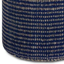 Jordi Round Braided Pouf - WyndenHall Natural/teal -Ottomans Official Shop unnamed file 5503