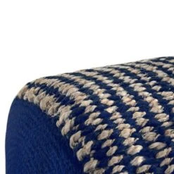 Jordi Round Braided Pouf - WyndenHall Natural/teal -Ottomans Official Shop unnamed file 5504