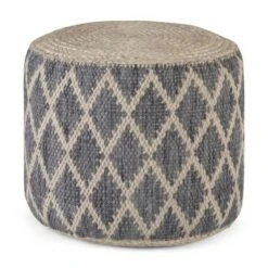 Nesbitt Round Pouf - WyndenHall Natural/gray -Ottomans Official Shop unnamed file 5536