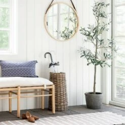 Threshold Designed W/Studio McGee Emery Wood and Upholstered Bench with Straps Natural - Threshold™ designed with Studio McGee -Ottomans Official Shop unnamed file 554