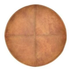 Darian Round Pouf Distressed Light Brown Leather - WyndenHall -Ottomans Official Shop unnamed file 5545