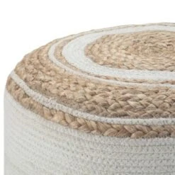 Winslet Round Braided Pouf Natural - WyndenHall -Ottomans Official Shop unnamed file 5565