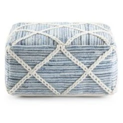 Woodley Square Pouf Natural/Blue - WyndenHall -Ottomans Official Shop unnamed file 5573