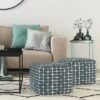 Tatum Square Pouf - WyndenHall Dark Blue/white -Ottomans Official Shop unnamed file 5581