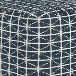 Tatum Square Pouf - WyndenHall Dark Blue/white -Ottomans Official Shop unnamed file 5583