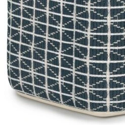 Tatum Square Pouf - WyndenHall Dark Blue/white -Ottomans Official Shop unnamed file 5584