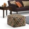 Mirella Square Moroccan Inspired Pouf Kilim Patterned - WyndenHall -Ottomans Official Shop unnamed file 5590