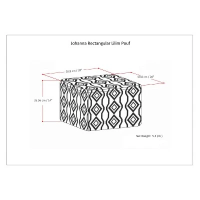 Mirella Square Moroccan Inspired Pouf Kilim Patterned - WyndenHall 6 Mirella Square Moroccan Inspired Pouf Kilim Patterned - WyndenHall - Image 4