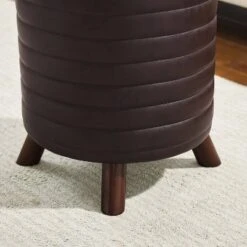 Rivard Round Stool - Linon Dark Gray -Ottomans Official Shop unnamed file 56