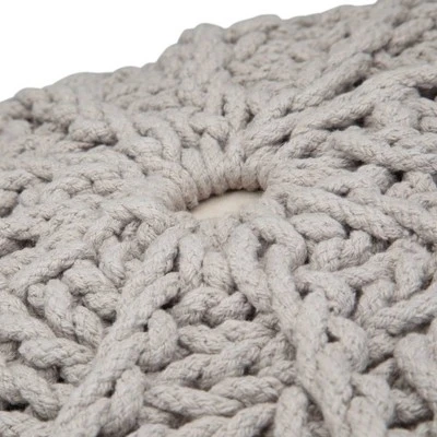 Fabian Transitional Round Hand Knit Pouf Gray - WyndenHall 4 Fabian Transitional Round Hand Knit Pouf Gray - WyndenHall - Image 2