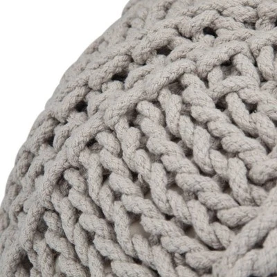 Fabian Transitional Round Hand Knit Pouf Gray - WyndenHall 6 Fabian Transitional Round Hand Knit Pouf Gray - WyndenHall - Image 4