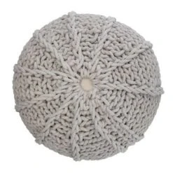 Fabian Transitional Round Hand Knit Pouf Gray - WyndenHall 11 Fabian Transitional Round Hand Knit Pouf Gray - WyndenHall -Ottomans Official Shop unnamed file 5607