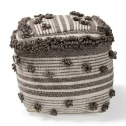 Eligah Handwoven Wool Moroccan Inspired Pouf Ottoman Ivory/Brown - Baxton Studio 11 Eligah Handwoven Wool Moroccan Inspired Pouf Ottoman Ivory/Brown - Baxton Studio -Ottomans Official Shop unnamed file 5629