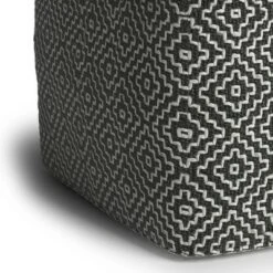 Laurene Square Woven PET Polyester Pouf Gray/White - WyndenHall -Ottomans Official Shop unnamed file 5651