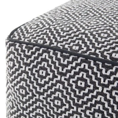 Dawsey Moroccan Inspired Pouf Blue/White - WyndenHall 4 Dawsey Moroccan Inspired Pouf Blue/White - WyndenHall - Image 2