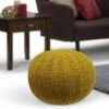 Grandville Hand Knit Round Pouf - WyndenHall Teal -Ottomans Official Shop unnamed file 5678