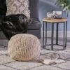 Alwes Knitted Pouf - Christopher Knight Home Dark Gray