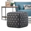 Burrell Transitional Cube Pouf in Dark Blue/White - WyndenHall -Ottomans Official Shop unnamed file 5698