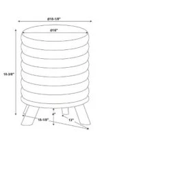 Rivard Round Stool - Linon Dark Gray -Ottomans Official Shop unnamed file 57