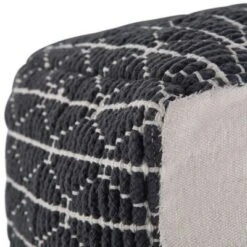 Burrell Transitional Cube Pouf in Dark Blue/White - WyndenHall -Ottomans Official Shop unnamed file 5700