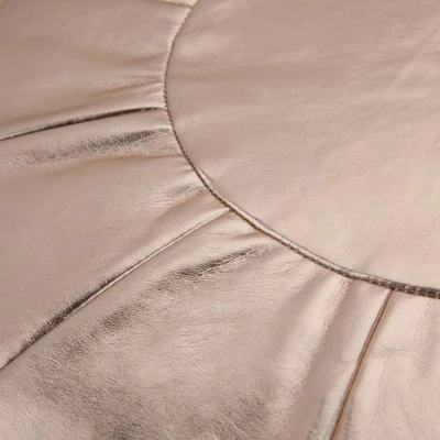 Charisse Round Moroccan Pouf - Wyndenhall Gold 4 Charisse Round Moroccan Pouf - Wyndenhall Gold - Image 2