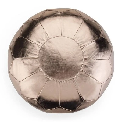 Charisse Round Moroccan Pouf - Wyndenhall Gold 8 Charisse Round Moroccan Pouf - Wyndenhall Gold - Image 6