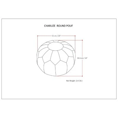 Charisse Round Moroccan Pouf - Wyndenhall Gold 9 Charisse Round Moroccan Pouf - Wyndenhall Gold - Image 7