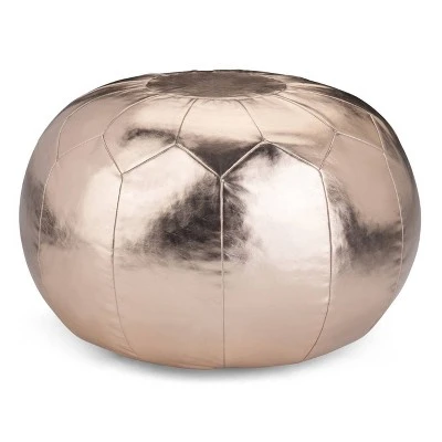 Charisse Round Moroccan Pouf - Wyndenhall Gold 10 Charisse Round Moroccan Pouf - Wyndenhall Gold - Image 8