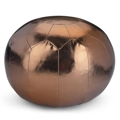 Charisse Round Moroccan Pouf - Wyndenhall Gold 11 Charisse Round Moroccan Pouf - Wyndenhall Gold - Image 9