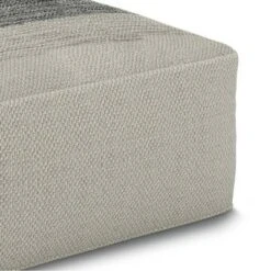 Irena Square Woven PET Polyester Pouf Gray/White - WyndenHall -Ottomans Official Shop unnamed file 5716