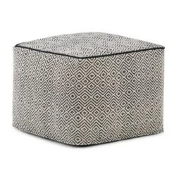 Dougan Square Pouf Patterned - WyndenHall Black/natural 19 Dougan Square Pouf Patterned - WyndenHall Black/natural -Ottomans Official Shop unnamed file 5727
