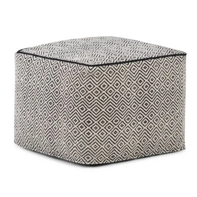 Dougan Square Pouf Patterned - WyndenHall Black/natural 11 Dougan Square Pouf Patterned - WyndenHall Black/natural - Image 9