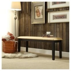 Kensington Bench Wood Black/Tan - Inspire Q