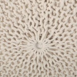 Abena Modern Knitted Cotton Round Pouf - Christopher Knight Home Beige -Ottomans Official Shop unnamed file 5732