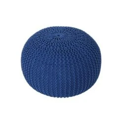 Abena Modern Knitted Cotton Round Pouf - Christopher Knight Home Beige -Ottomans Official Shop unnamed file 5735