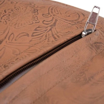 Rogen Round Pouf Brown - WyndenHall 5 Rogen Round Pouf Brown - WyndenHall - Image 3