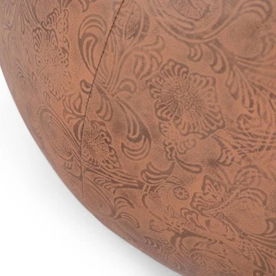 Rogen Round Pouf Brown - WyndenHall 6 Rogen Round Pouf Brown - WyndenHall - Image 4