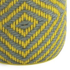 Elza Round Woven PET Polyester Pouf Gray/Yellow - WyndenHall 10 Elza Round Woven PET Polyester Pouf Gray/Yellow - WyndenHall -Ottomans Official Shop unnamed file 5747