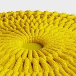 Holloway Round Knitted PET Polyester Pouf Yellow - WyndenHall -Ottomans Official Shop unnamed file 5775