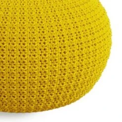 Holloway Round Knitted PET Polyester Pouf Yellow - WyndenHall -Ottomans Official Shop unnamed file 5776