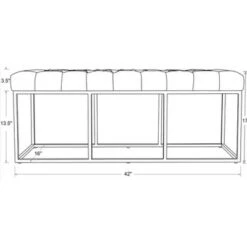 Trubeck Tufted Metal Base Bench Faux Leather Brown - Project 62™ -Ottomans Official Shop unnamed file 578