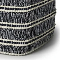 Anika Square Woven PET Polyester Pouf Navy/White - WyndenHall -Ottomans Official Shop unnamed file 5780